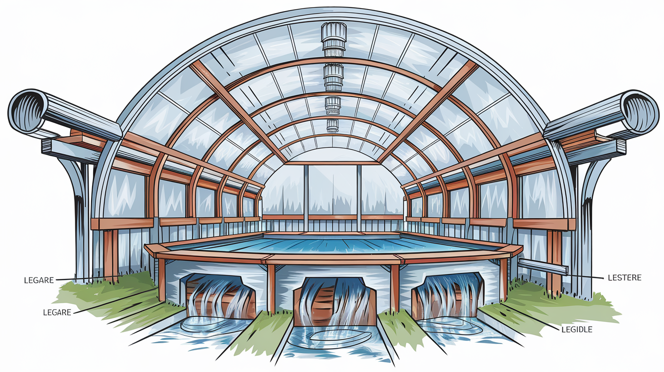 Schéma des systèmes d’aération et drainage pour abri piscine DIY