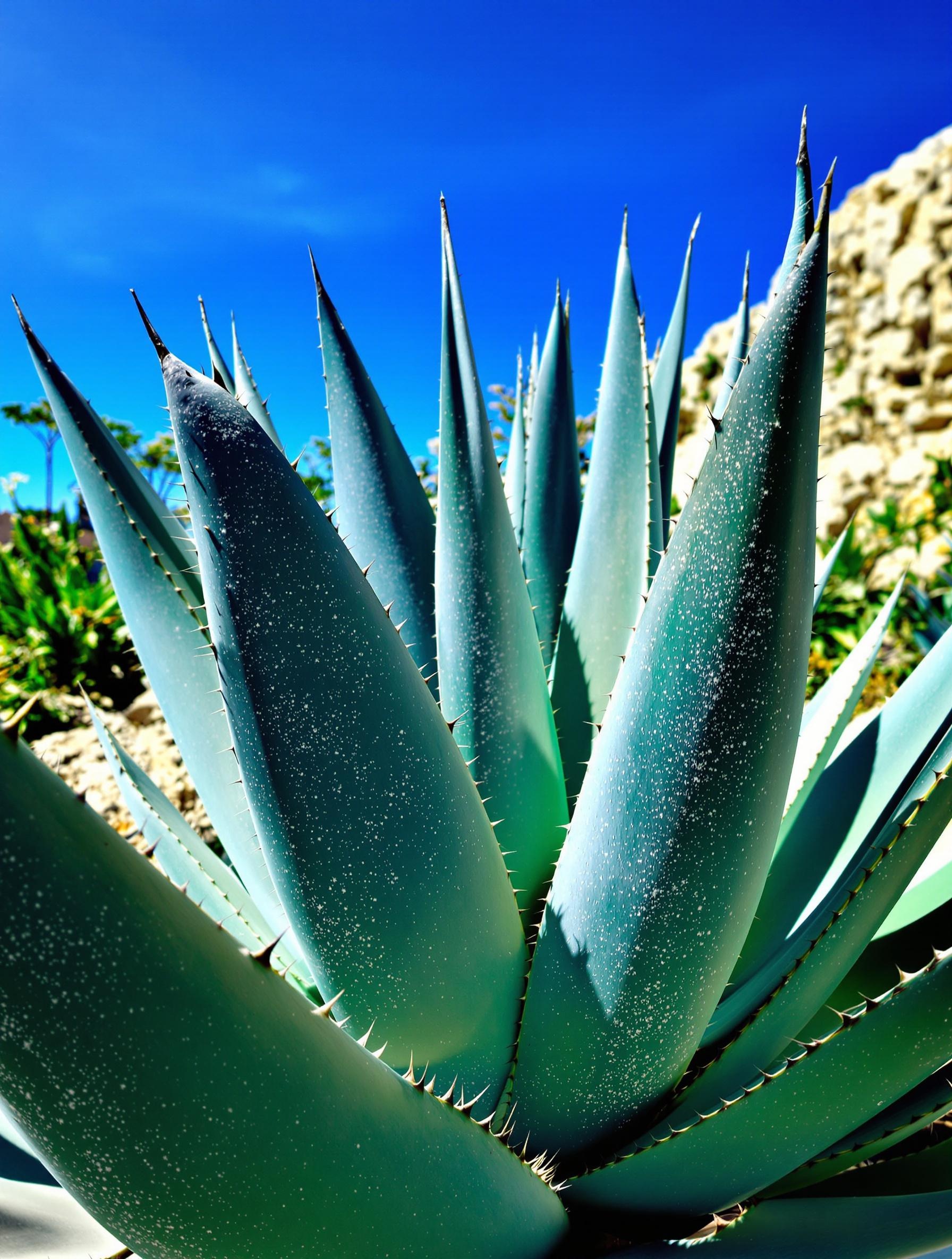 Agave americana en plein soleil dans une zone drainante méditerranéenne