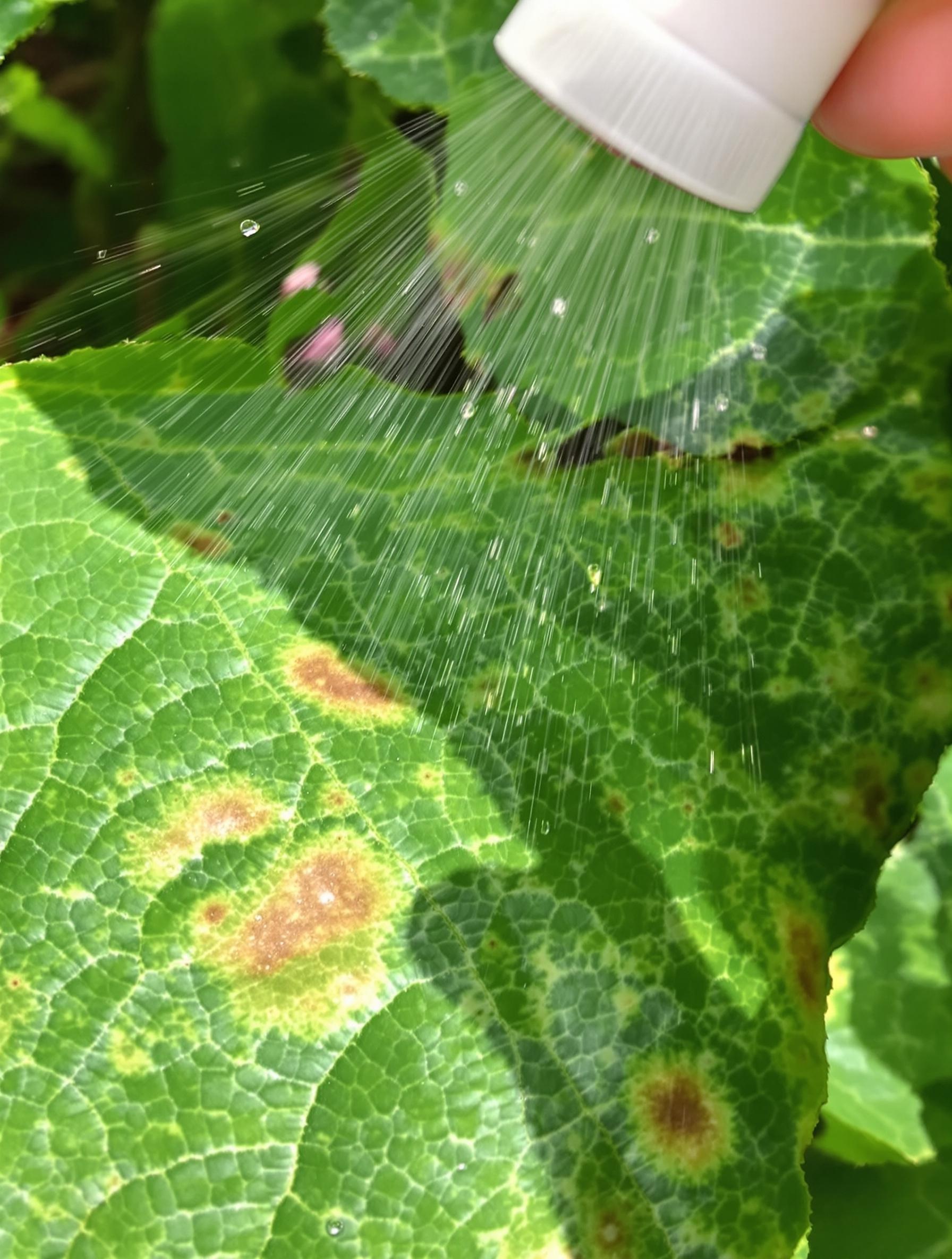 Anthracnose sur flamboyant traité avec infusion de prêle