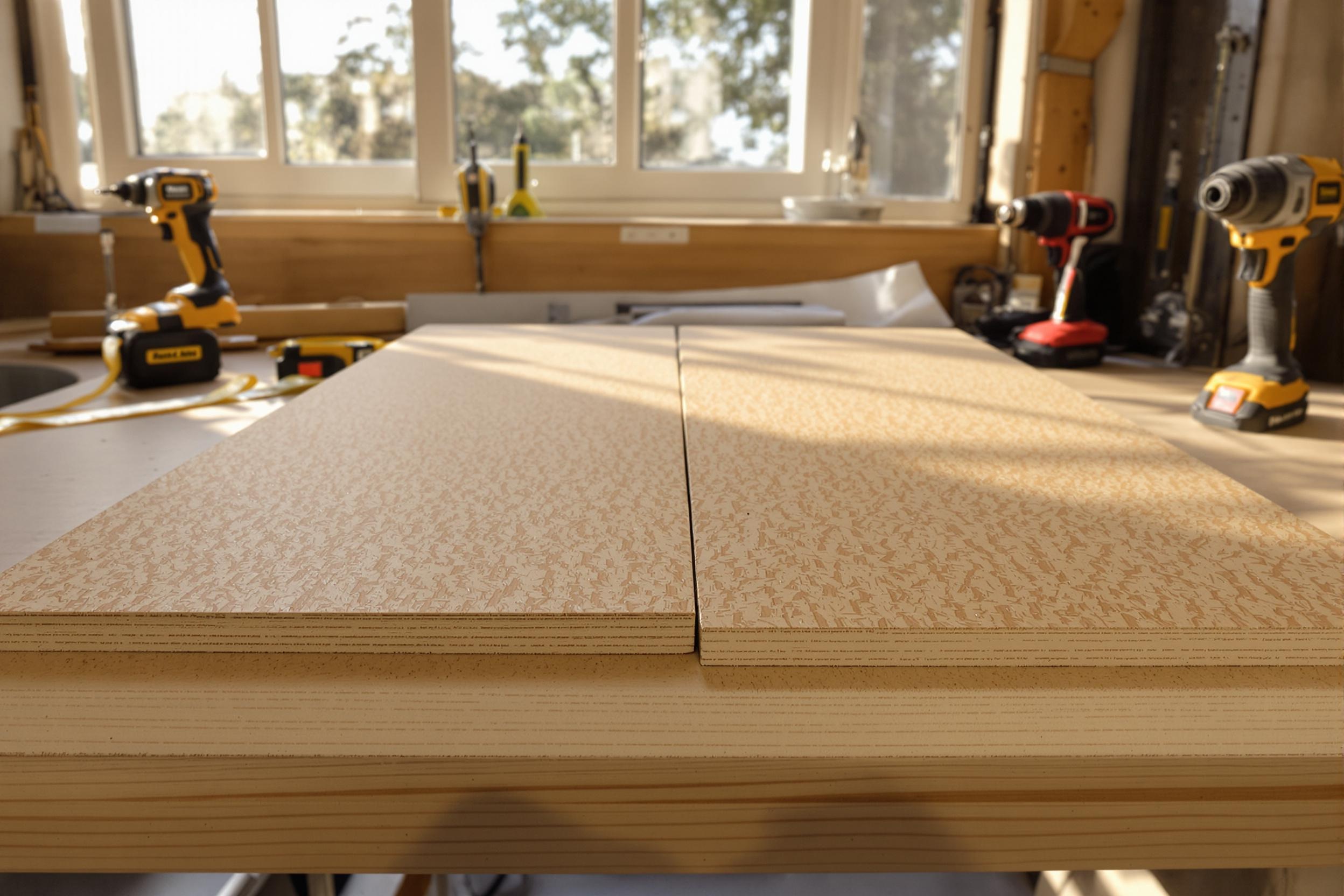 Comparatif visuel OSB 18 mm vs OSB 22 mm en atelier