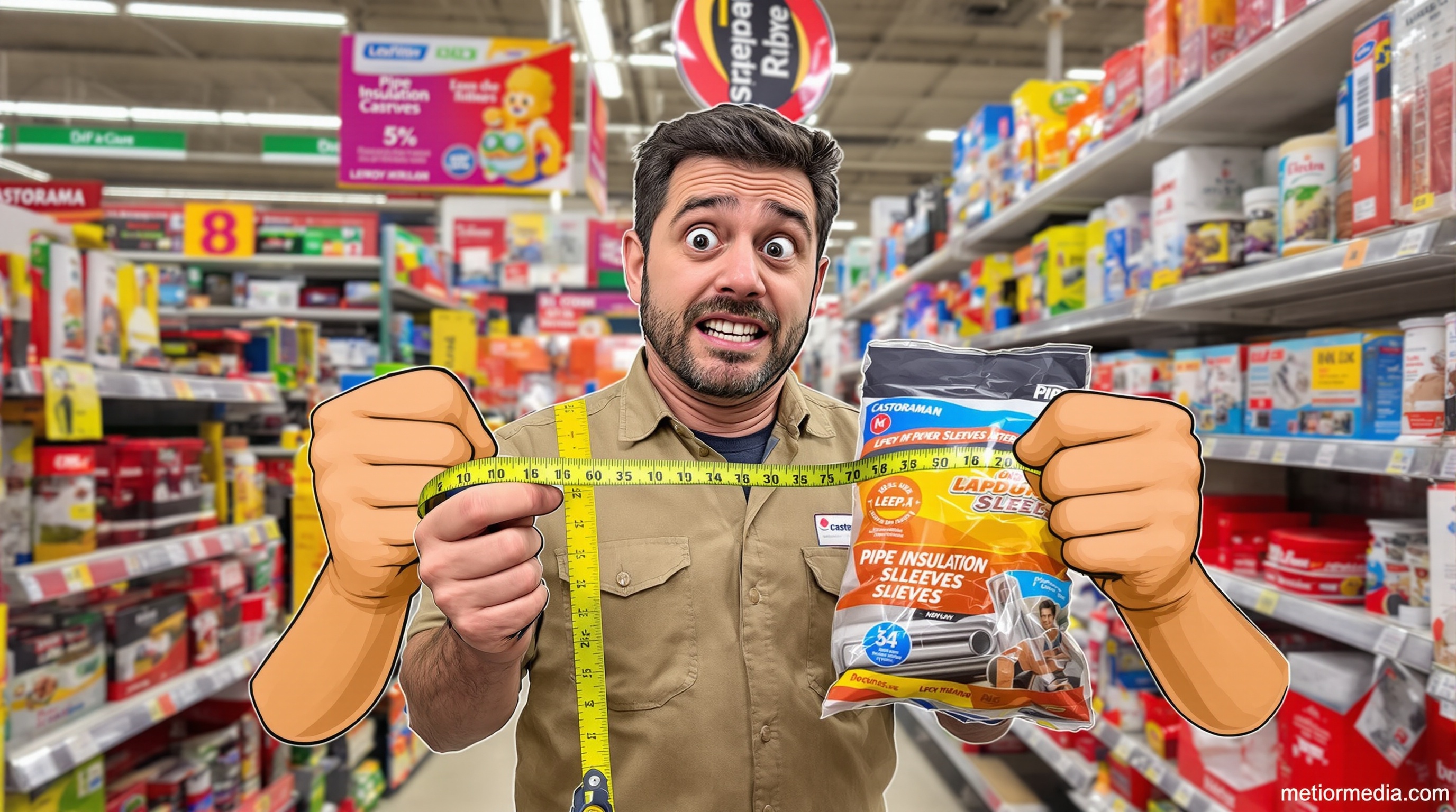 Bricoleur perdu rayon isolation magasin bricolage