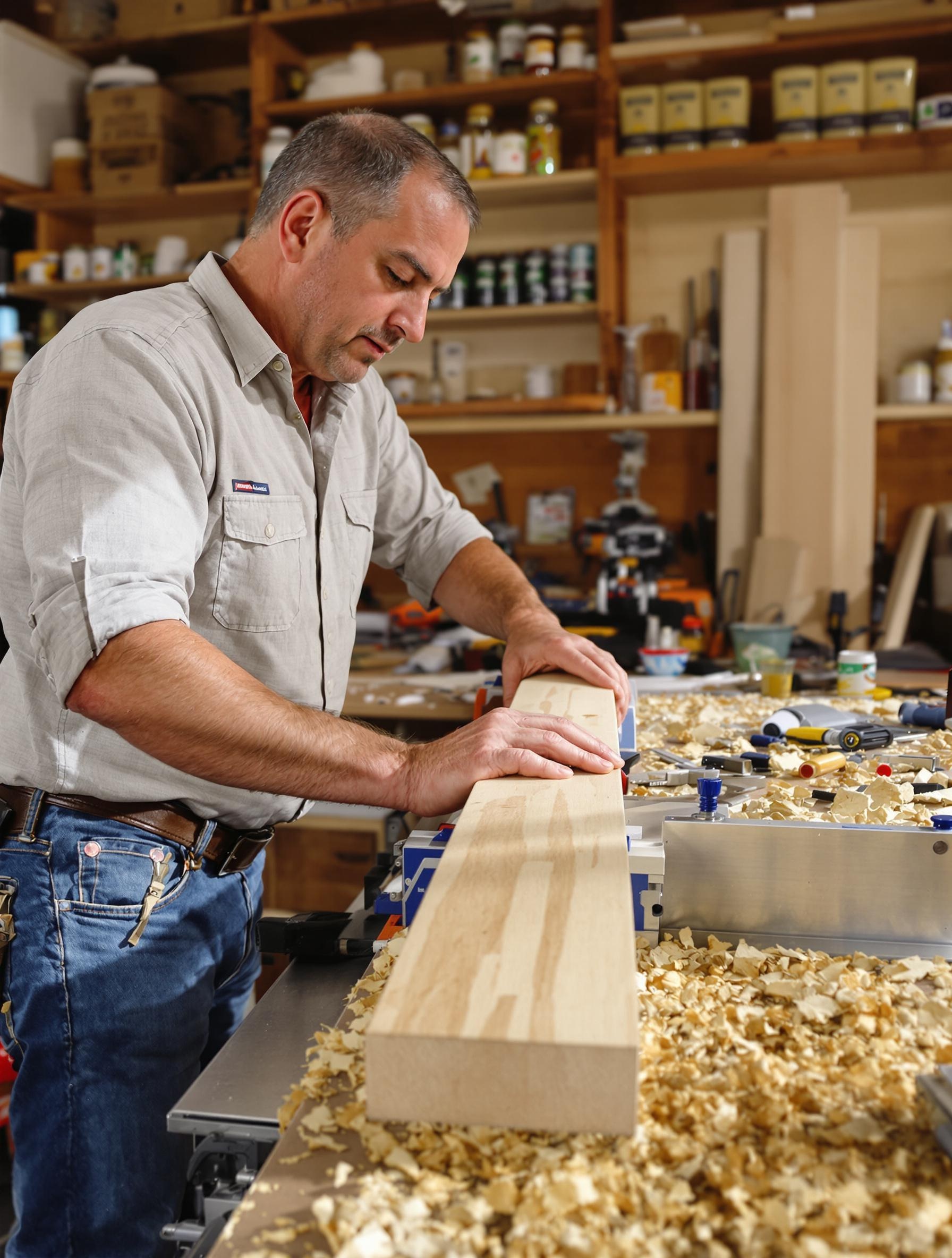 Positionnement d’une plinthe dans une boîte à onglet pour une découpe précise.