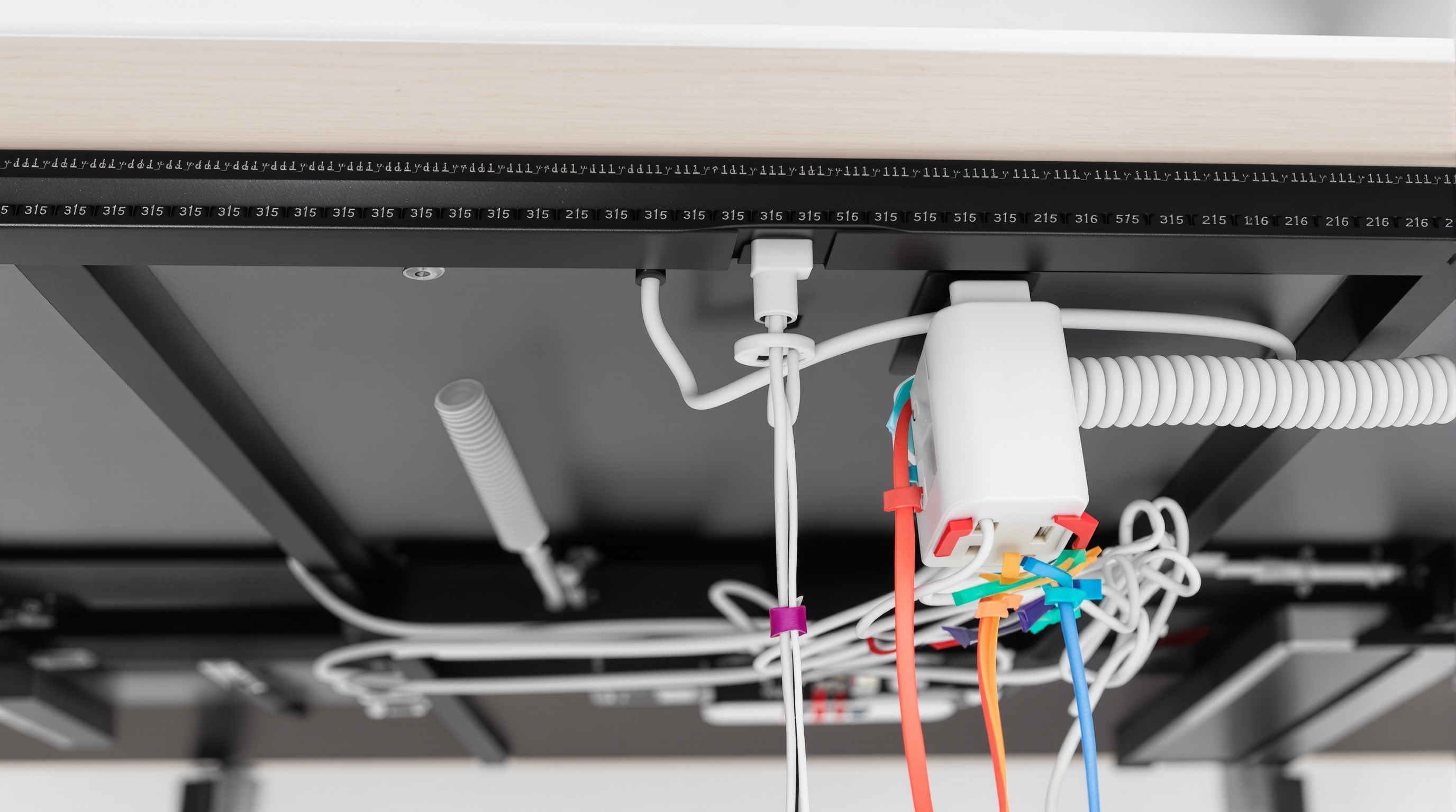 organisation parfaite câbles sous bureau gaines goulottes adhésives