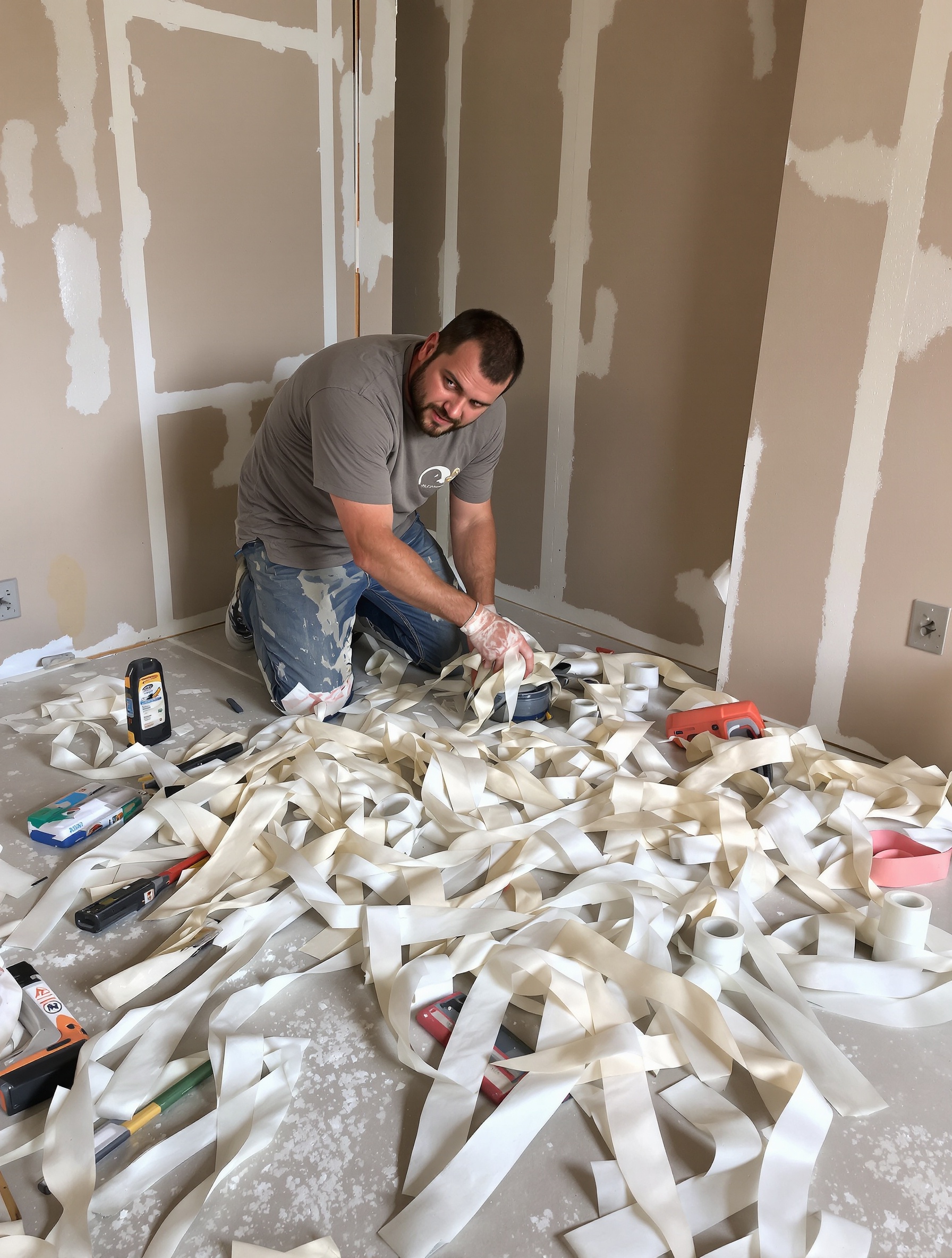 Artisan placo sarcastique humidifiant mal ses bandes