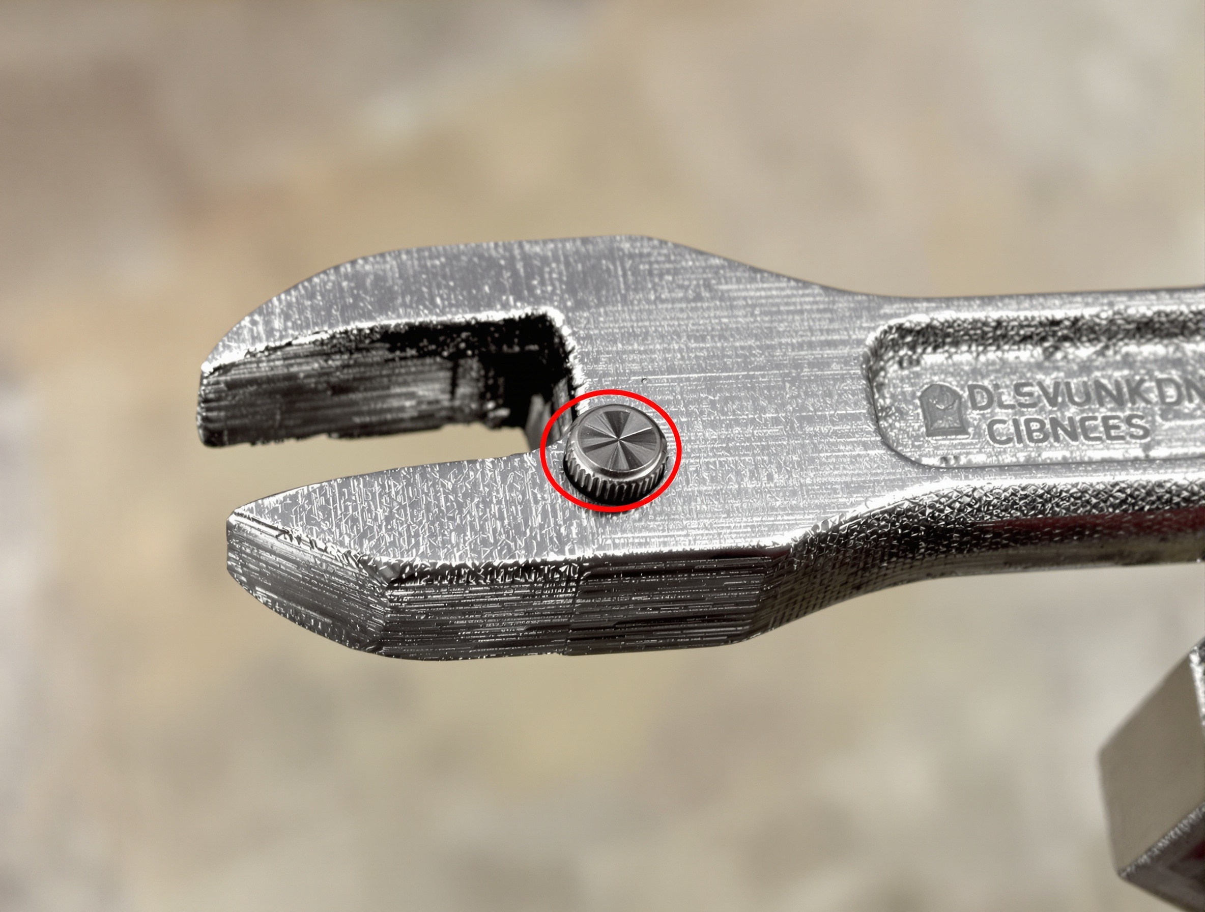 Exemple de vis de verrouillage sur une clé dynamométrique