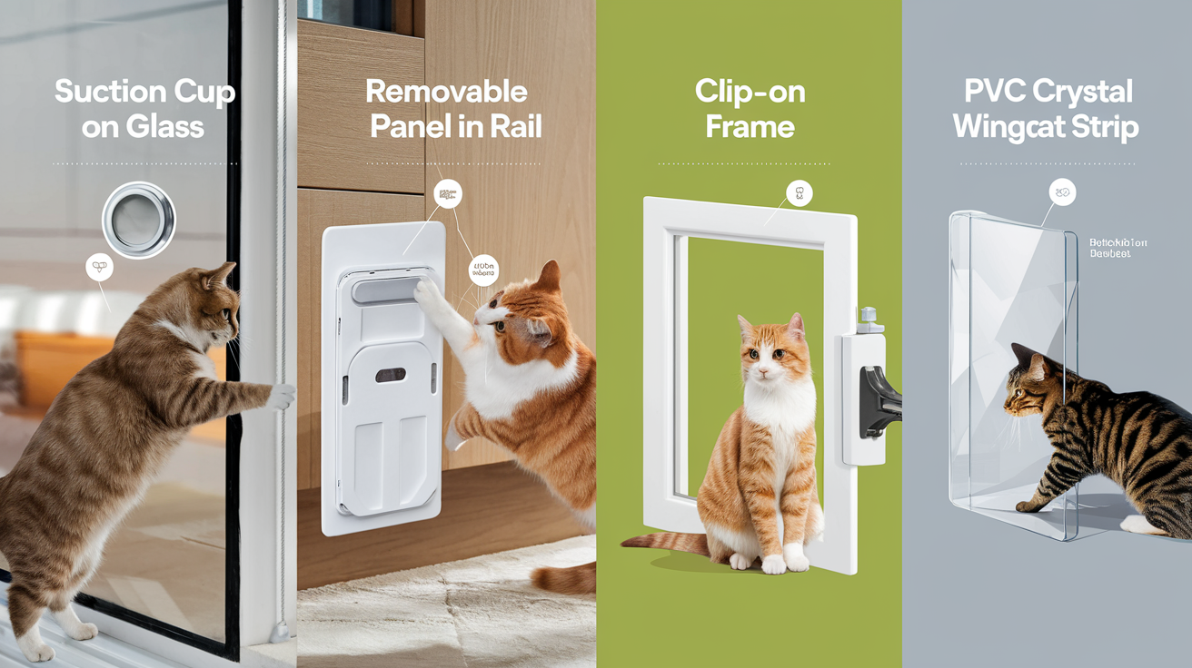 Comparatif des chatières sans perçage pour baie vitrée avec des chats testeurs
