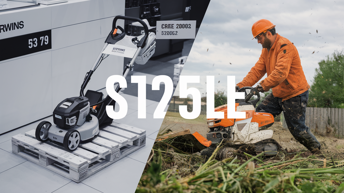 Comparatif visuel entre débroussailleuse Sterwins à prix bas et Stihl professionnelle plus chère.