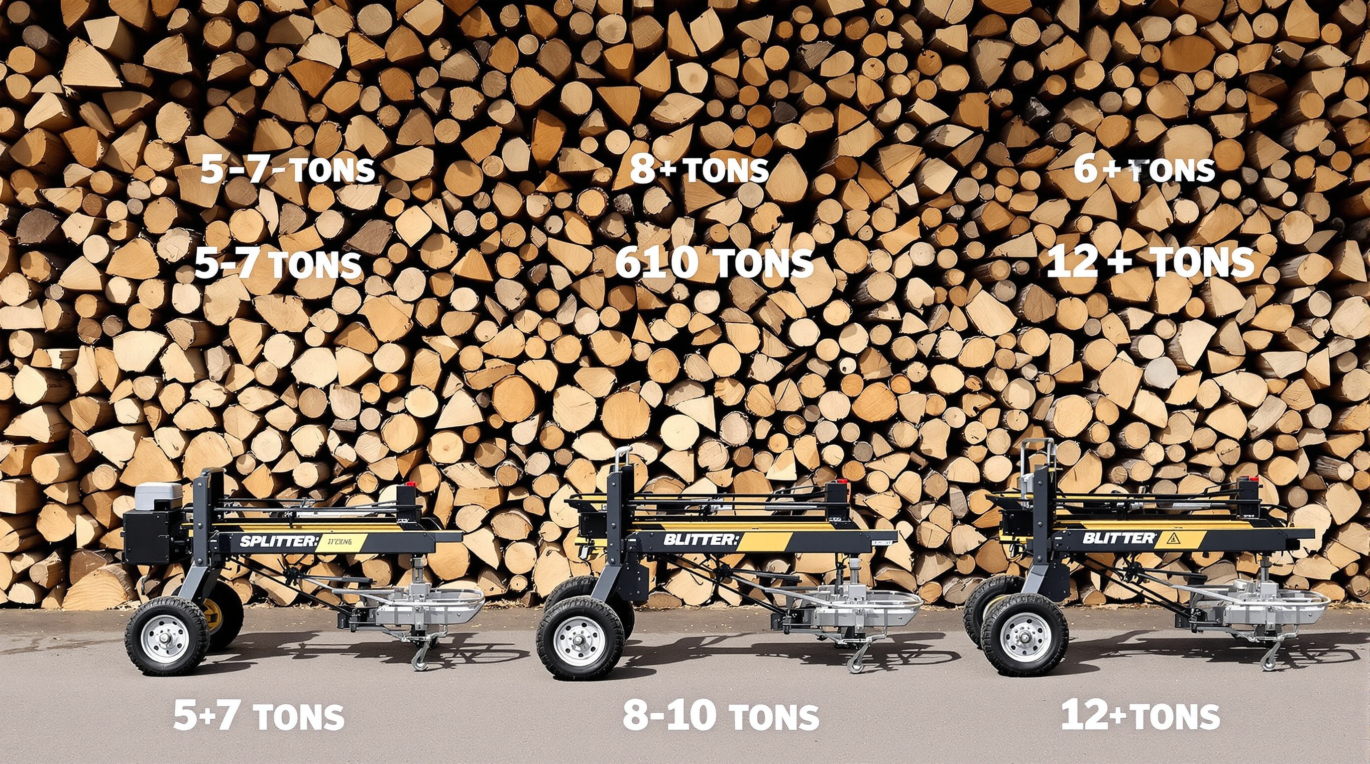 Comparatif visuel fendeuse puissance