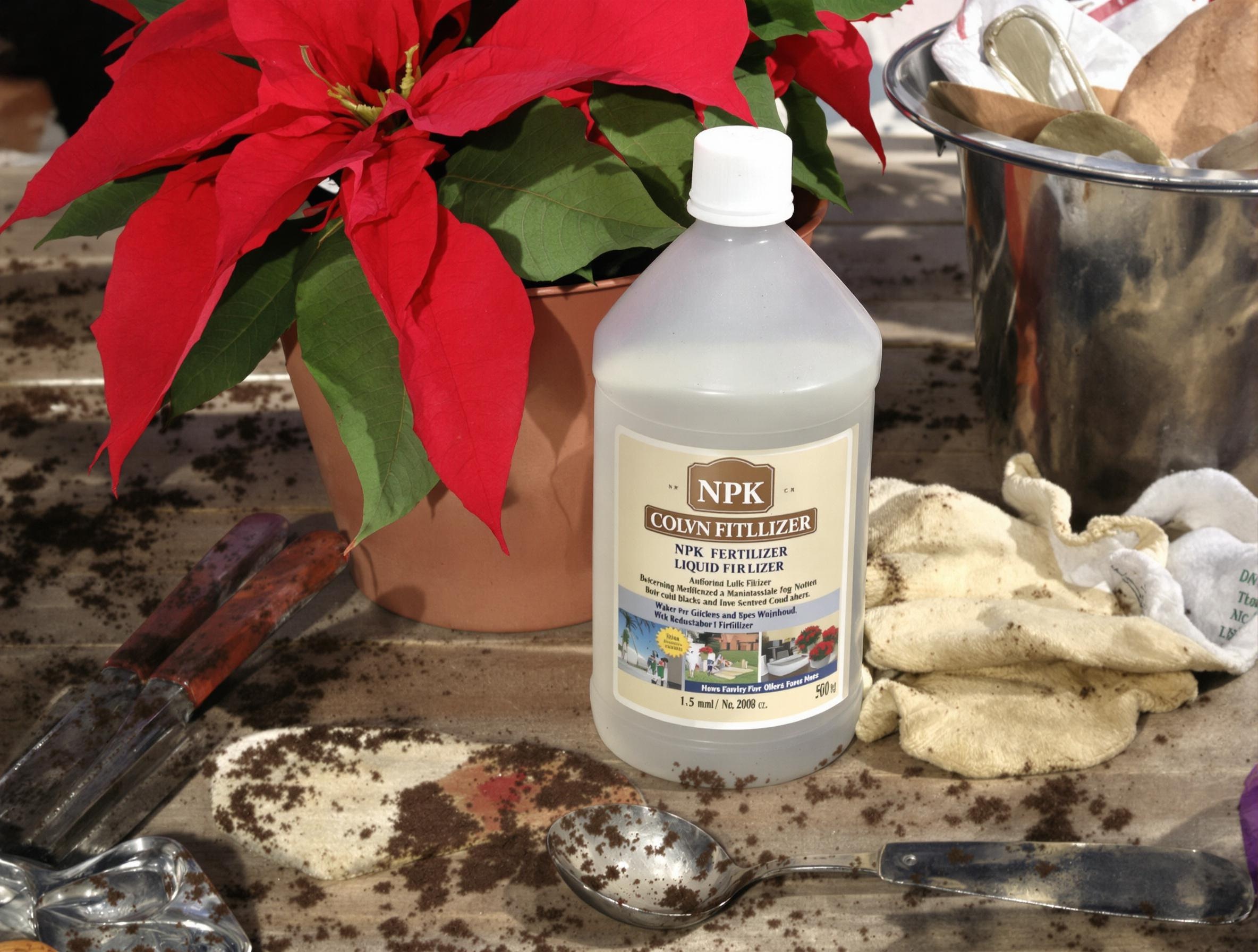 Engrais liquide NPK et poinsettia bricolage amateur