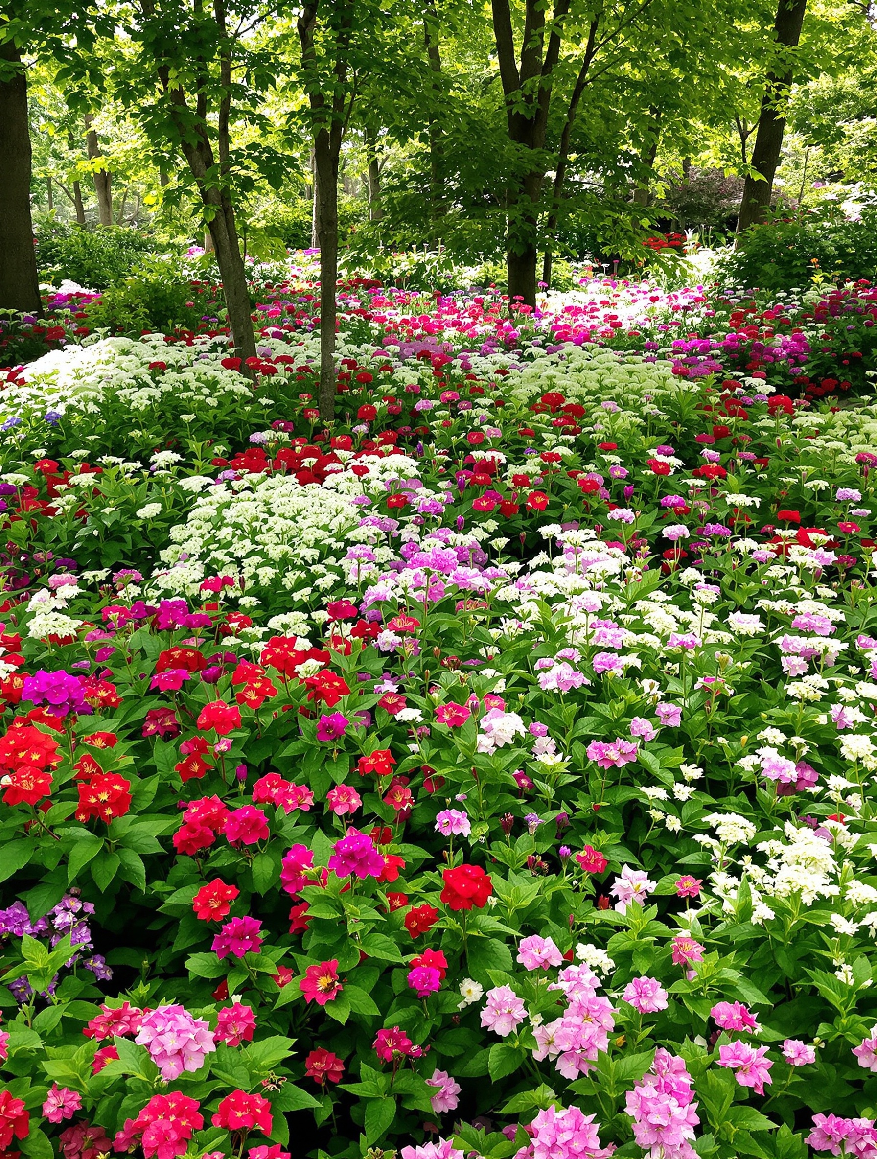 Géraniums vivaces et épimédiums en pleine floraison, abeilles, jardin naturel