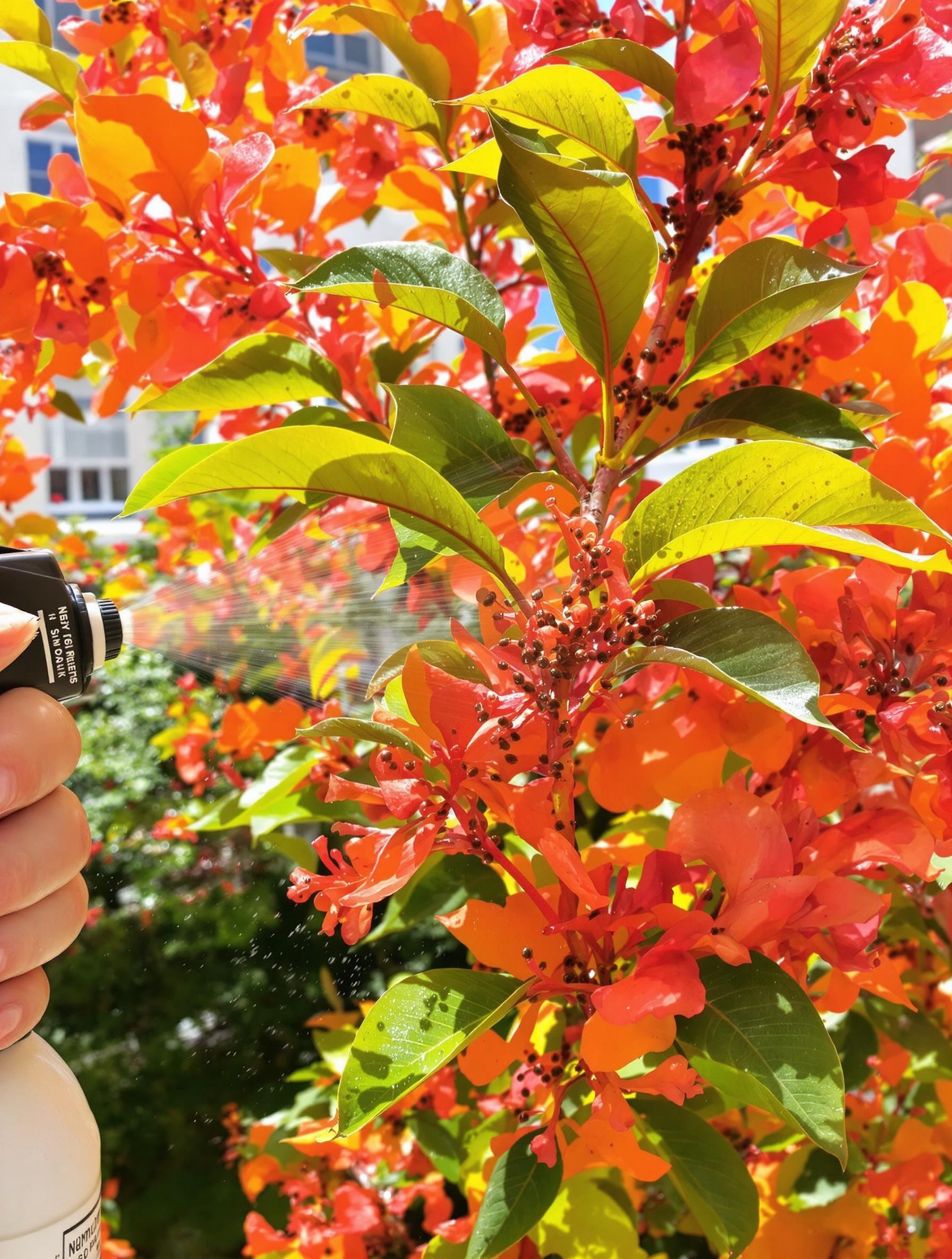 Traitement des cochenilles sur flamboyant avec savon noir