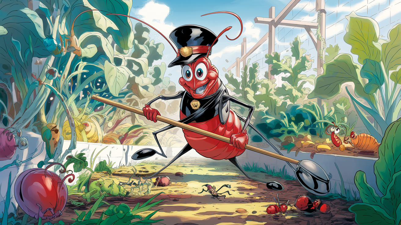 gendarme insecte agent d'entretien du jardin