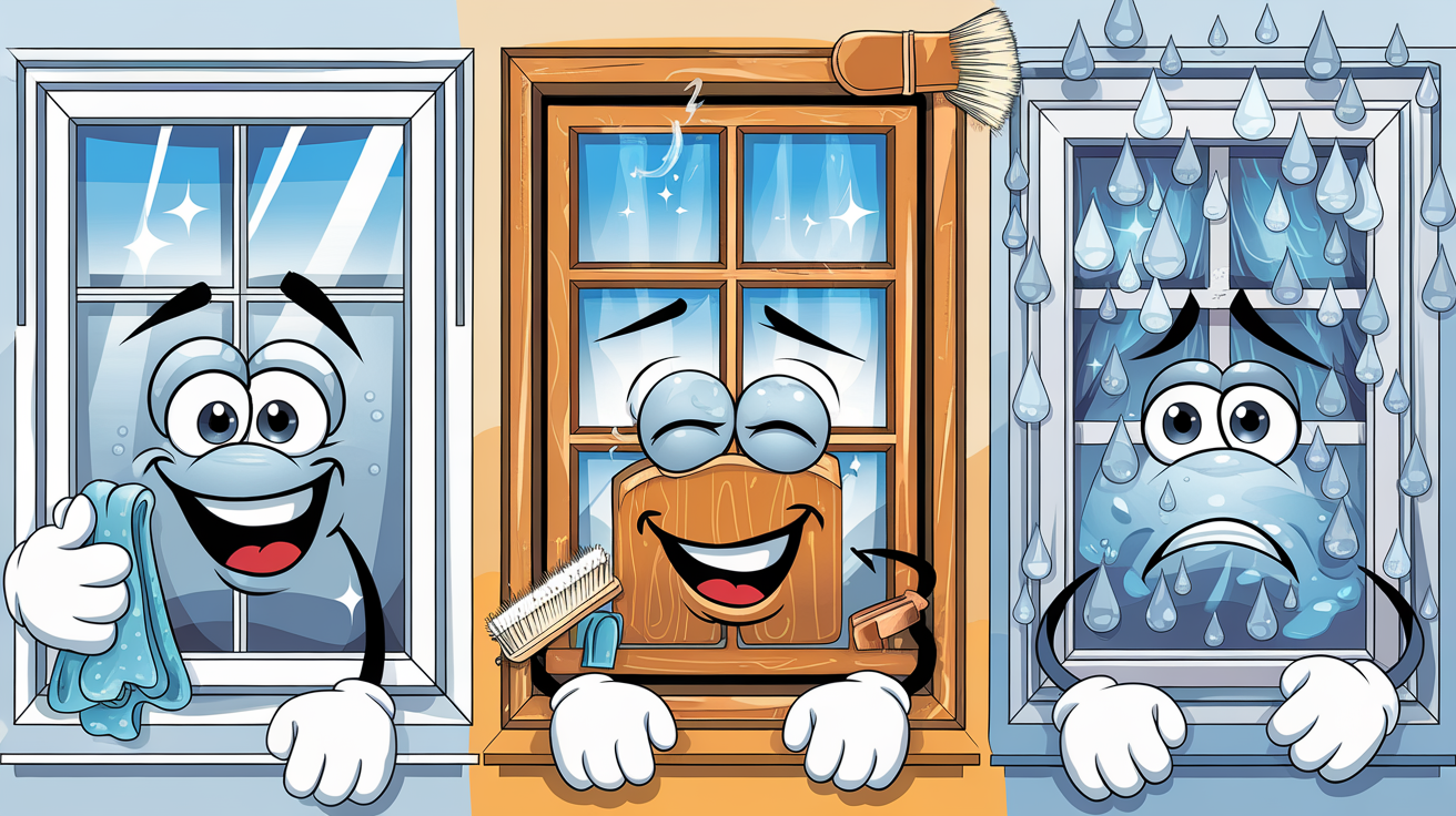 Fenêtres PVC bois alu humour condensation