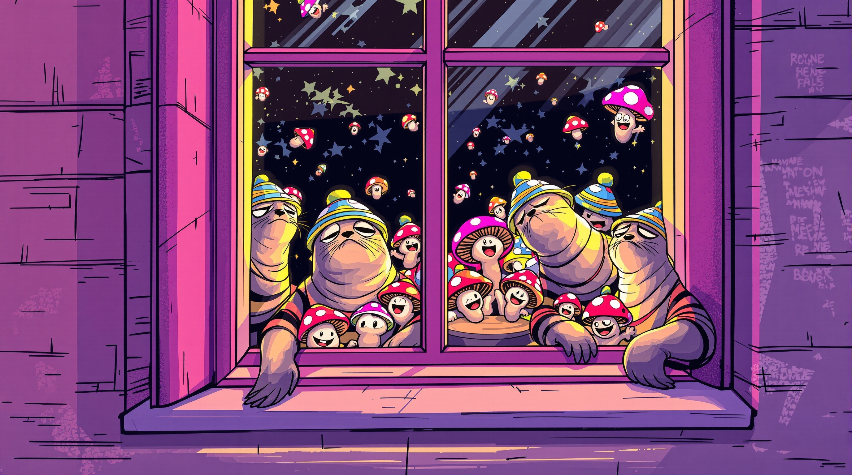 Joints fatigués portier nightclub champignons