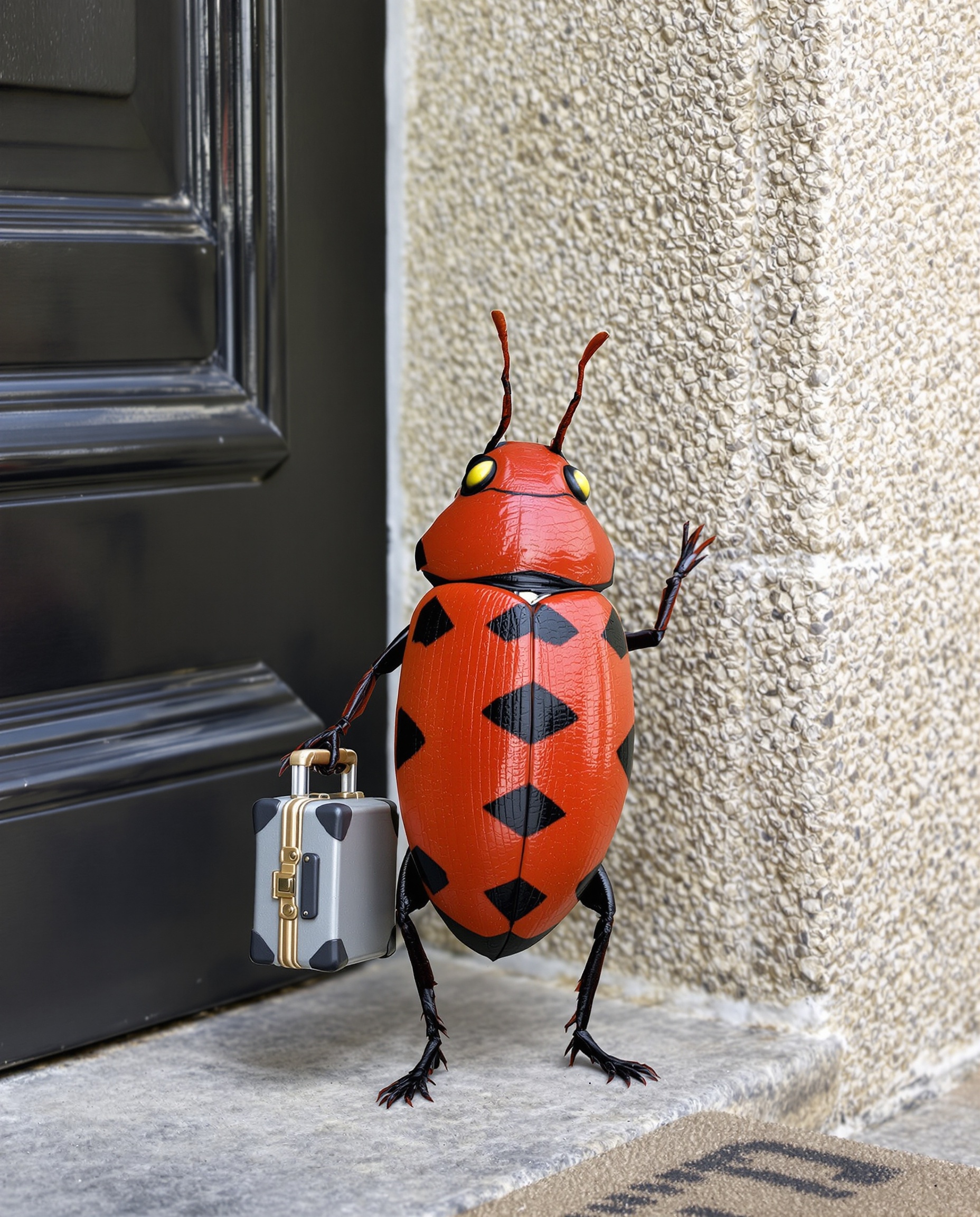 gendarme insecte valise humour maison hiver