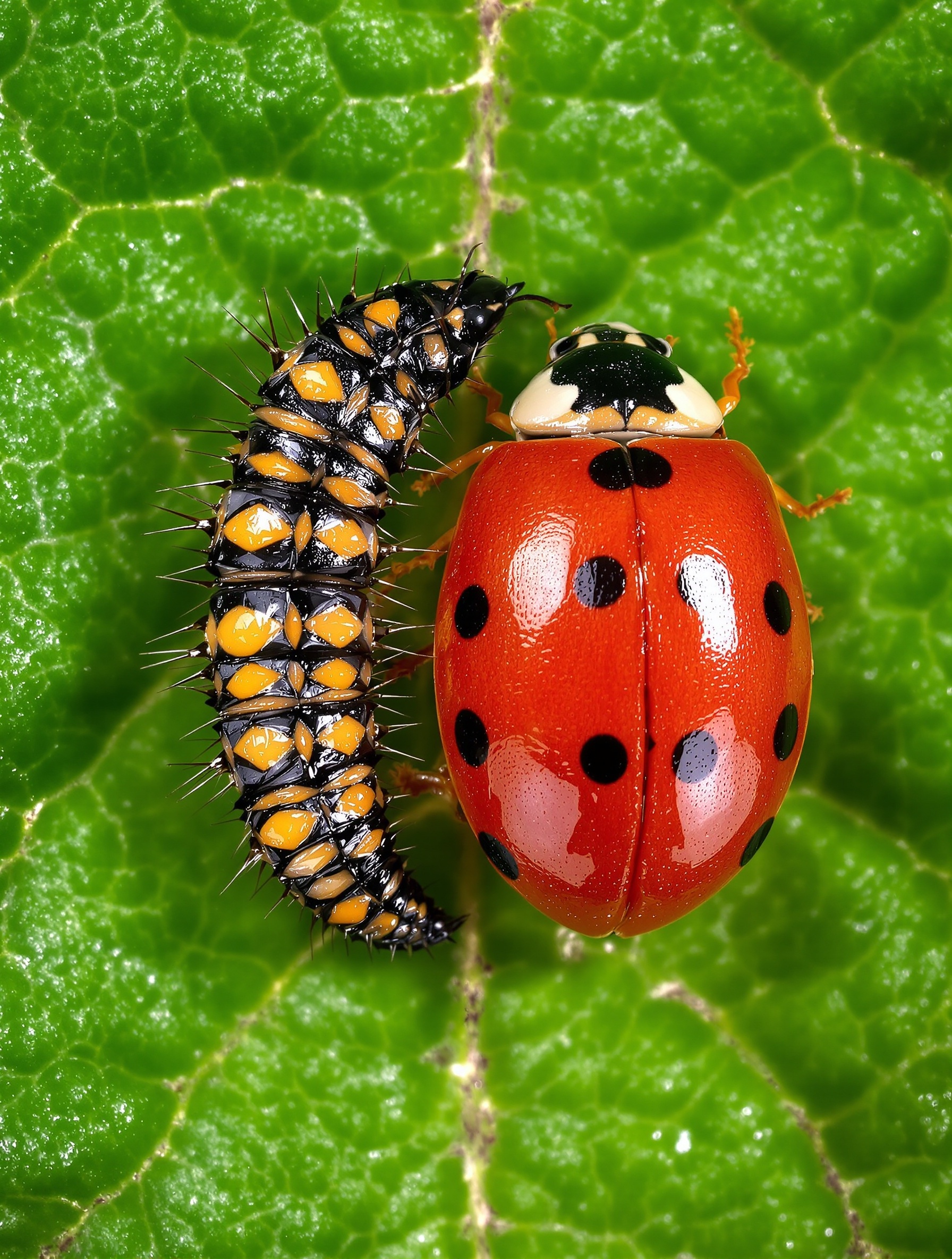 Larve préhistorique VS adulte pimpant – transformation extrême chez la coccinelle