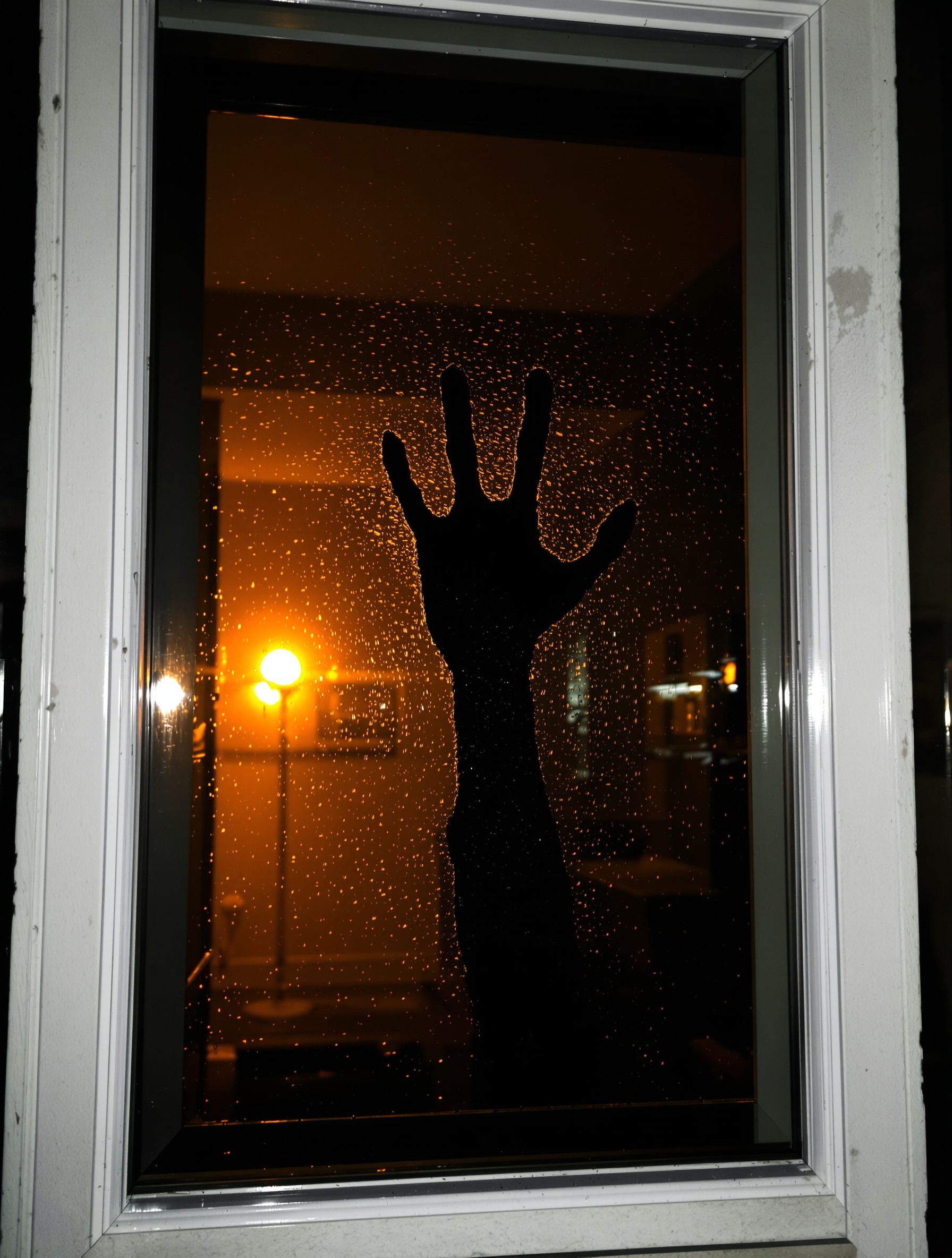 Silhouette main zombie fenêtre lumière Halloween DIY