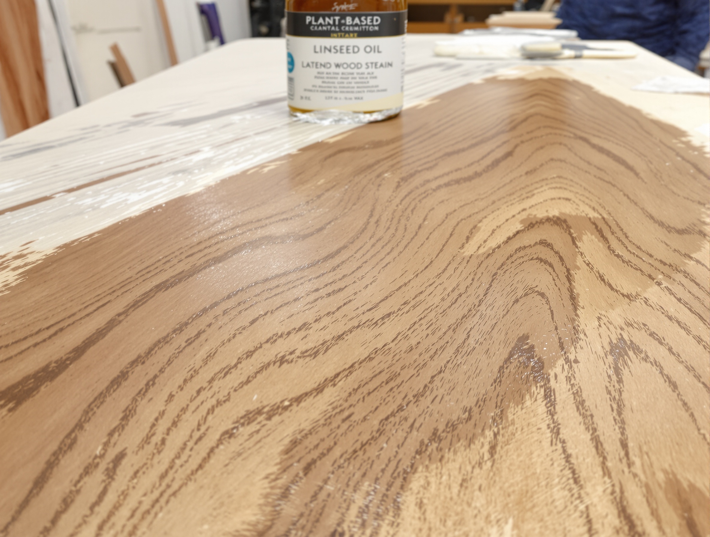 Exemple choix finition huile lin cire lasure sur meuble bois décapé