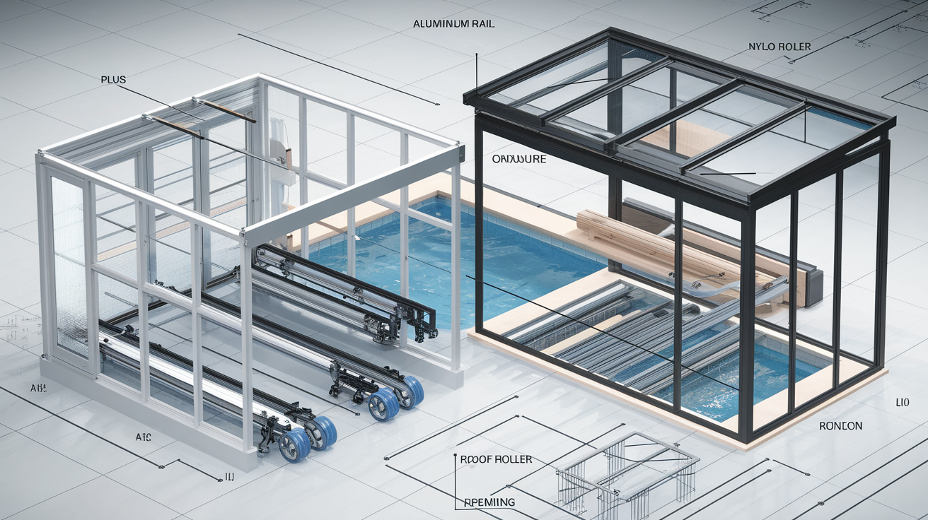 Solutions pour portes coulissantes et fenêtres de toit sur abri piscine
