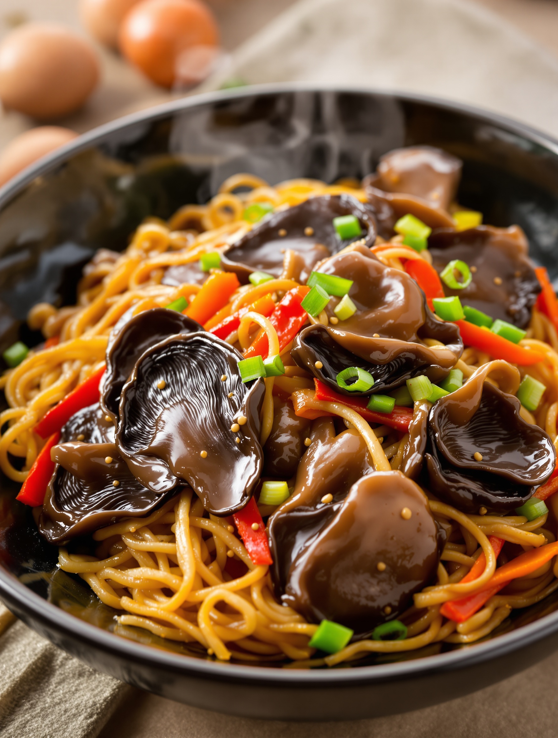 Plat asiatique Oreille-de-Judas texture mise en valeur