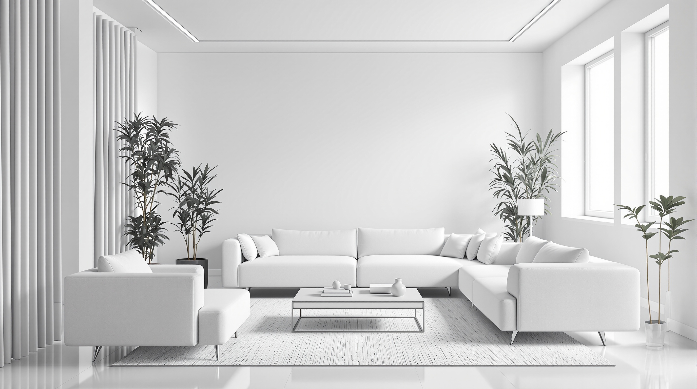 Pièce piège du total look gris : ambiance froide et monotone, aucune texture ni couleur.