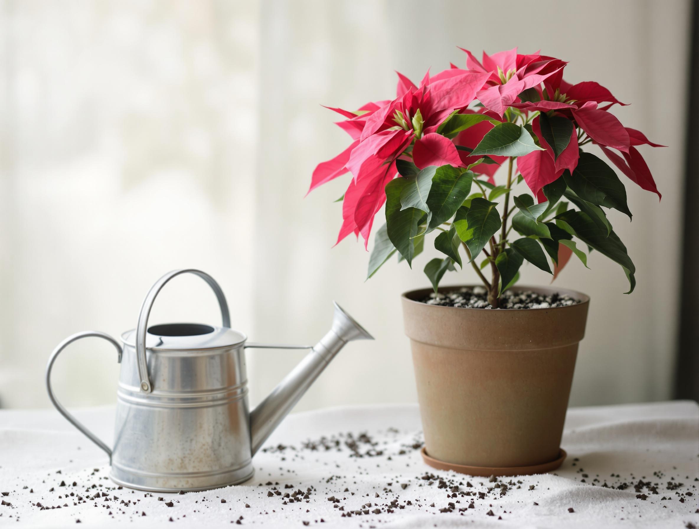 Poinsettia dormance arrosoir éloigné