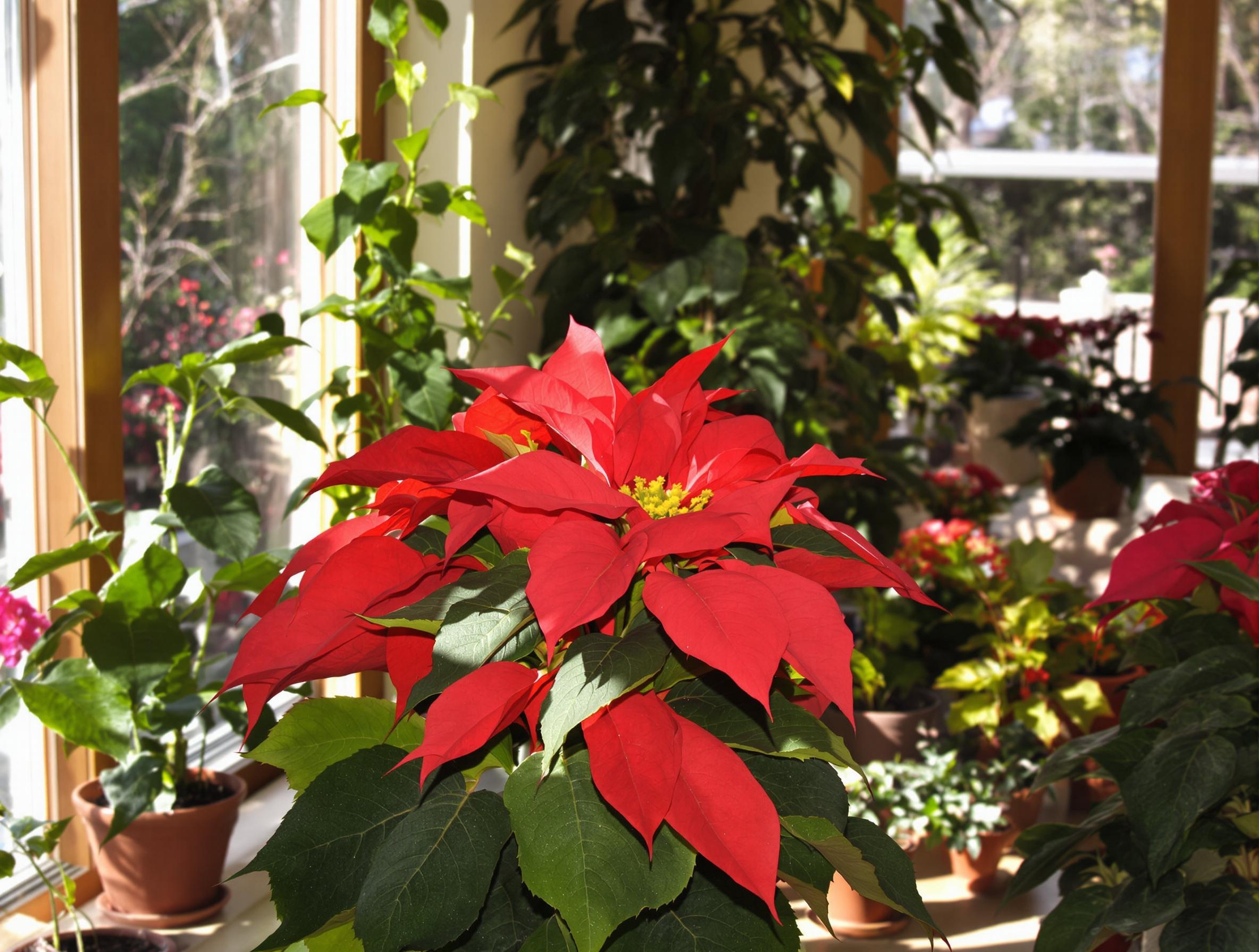 Poinsettia star lumineuse plantes interieur