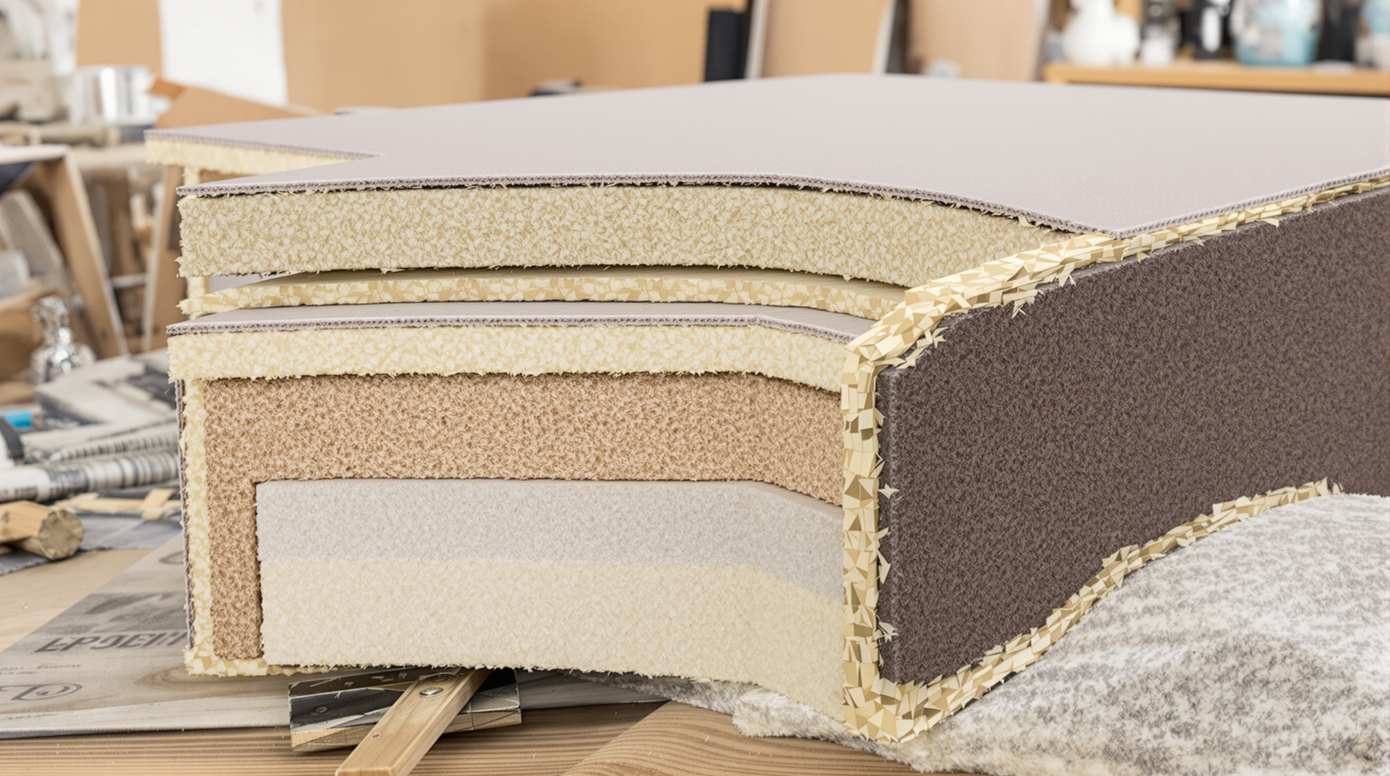 porte intérieure capitonnée avec tissu épais et mousse acoustique