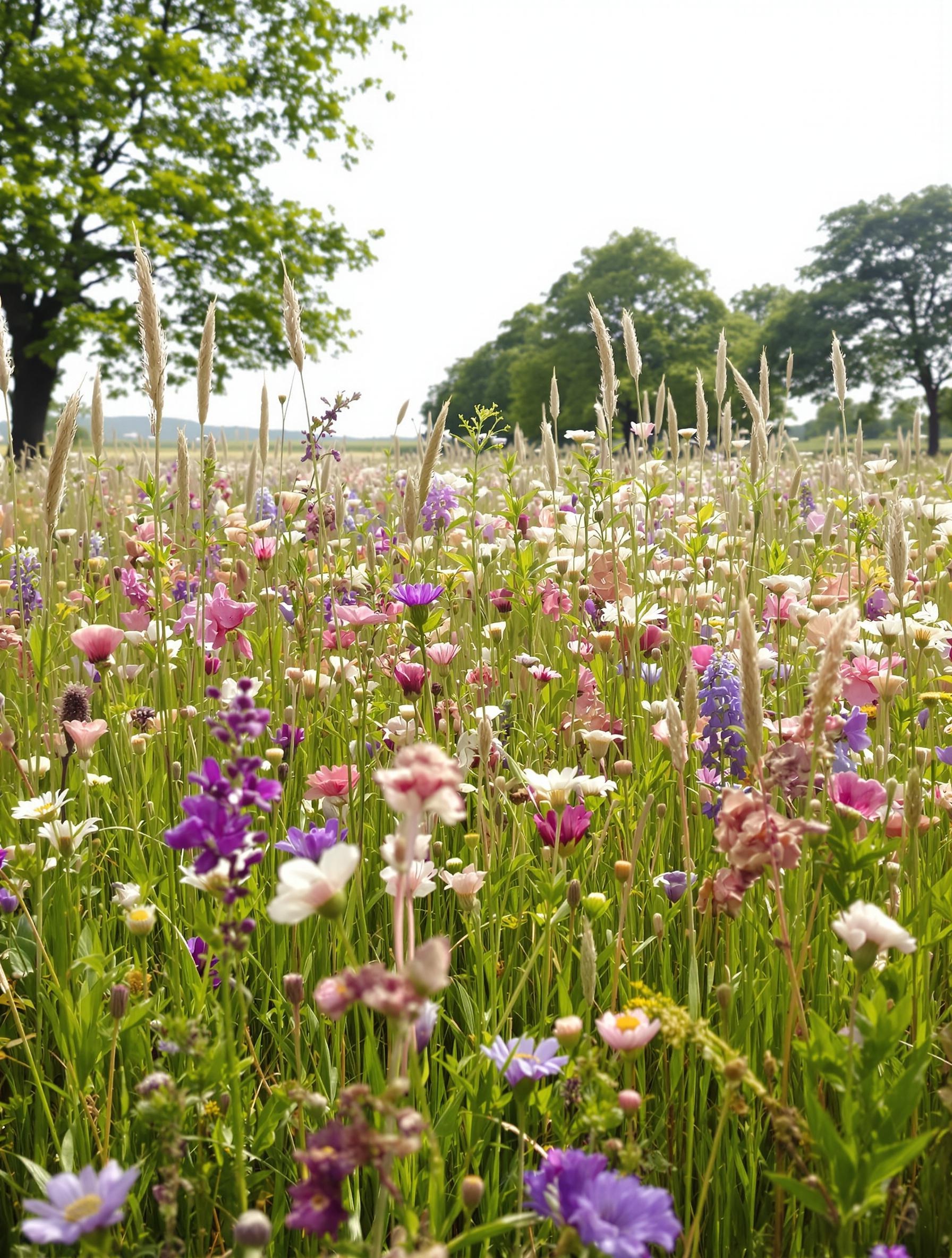 Prairie fleurie idéale pour le mousseron de printemps