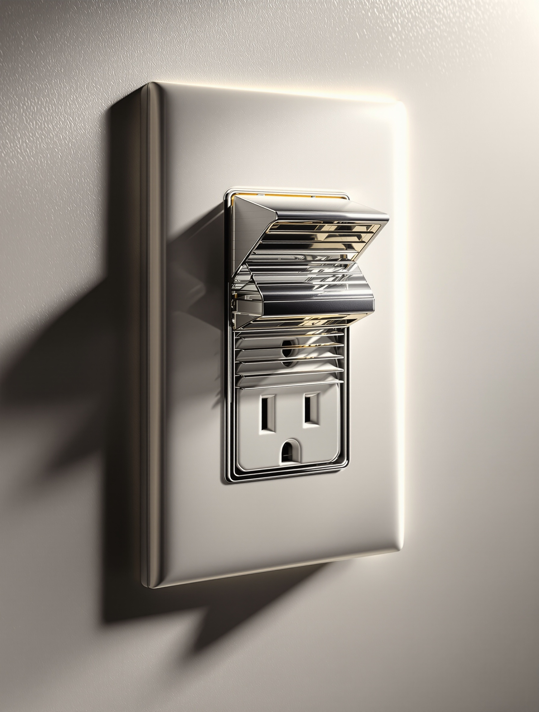 Prise moderne avec éclipses de protection sécurité enfant mise en valeur