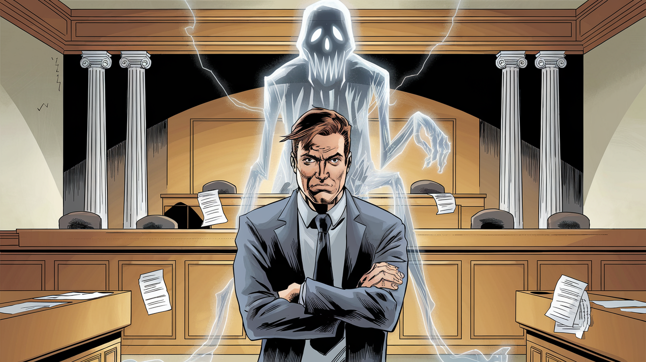 Propriétaire devant poteau électrique spectral tribunal administratif bande dessinée