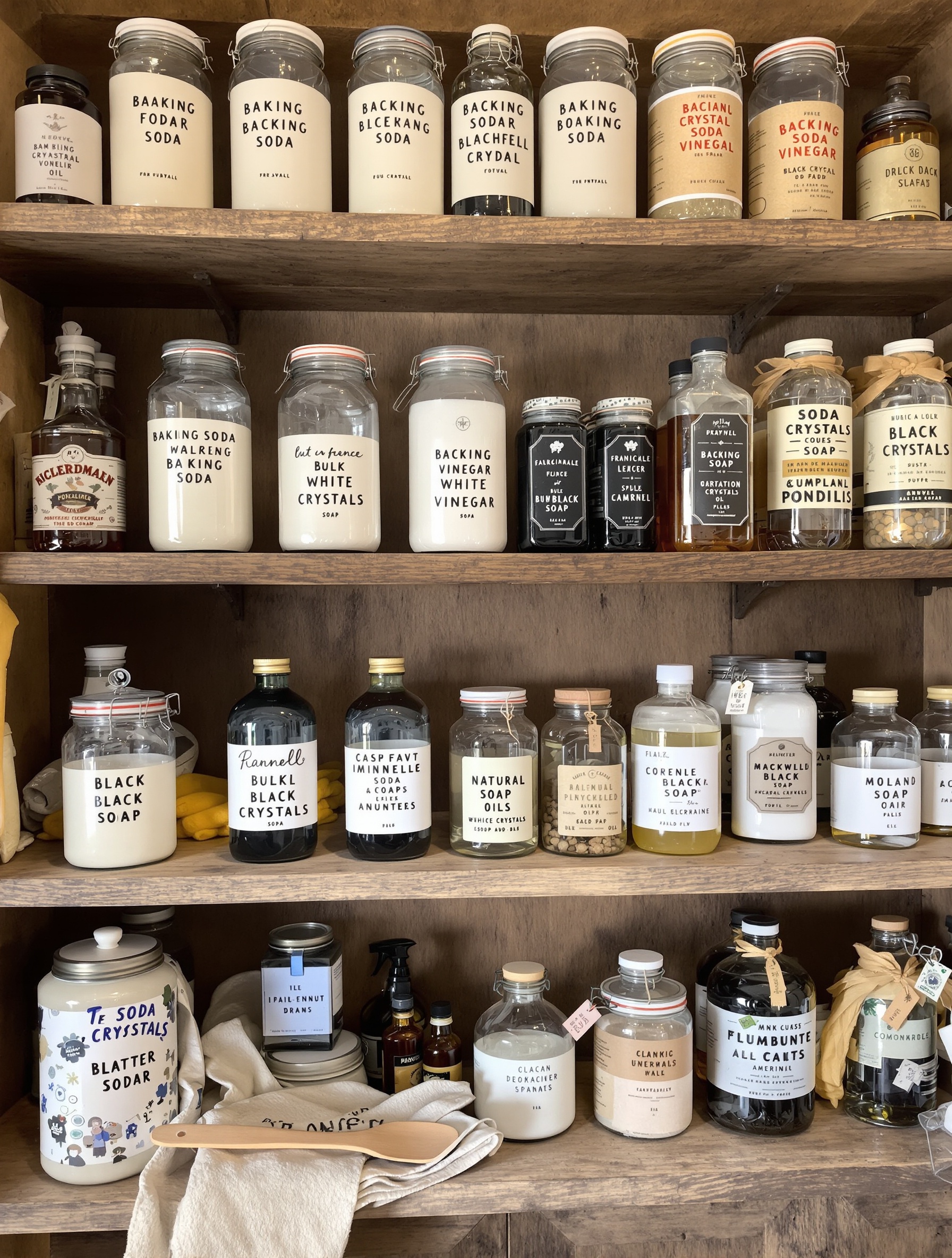 Droguerie traditionnelle produits naturels rénovation bois vinaigre savon noir bicarbonate outils