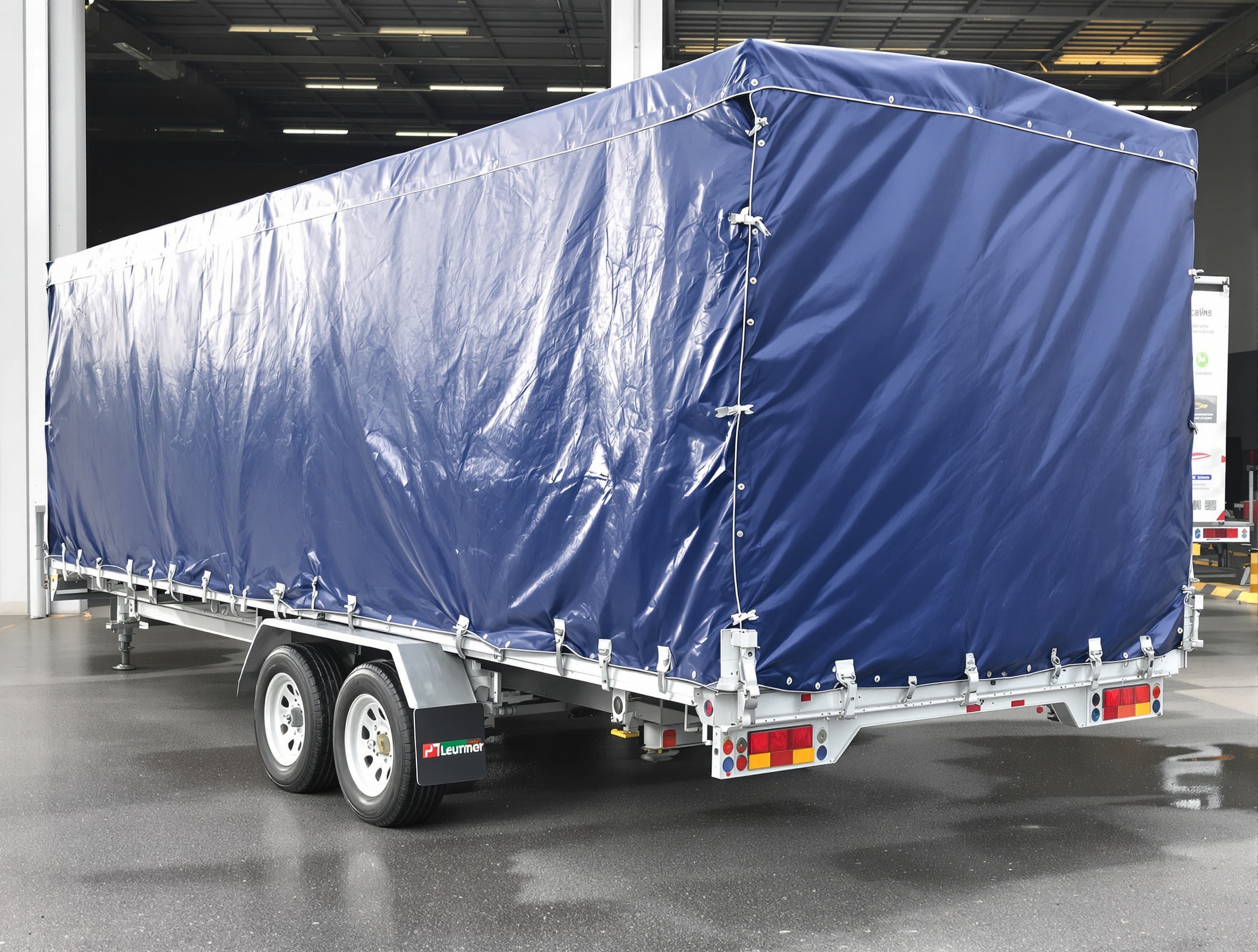 Remorque fourgon bâchée idéale transport sécurisé intempéries vue arrière bâche tendue