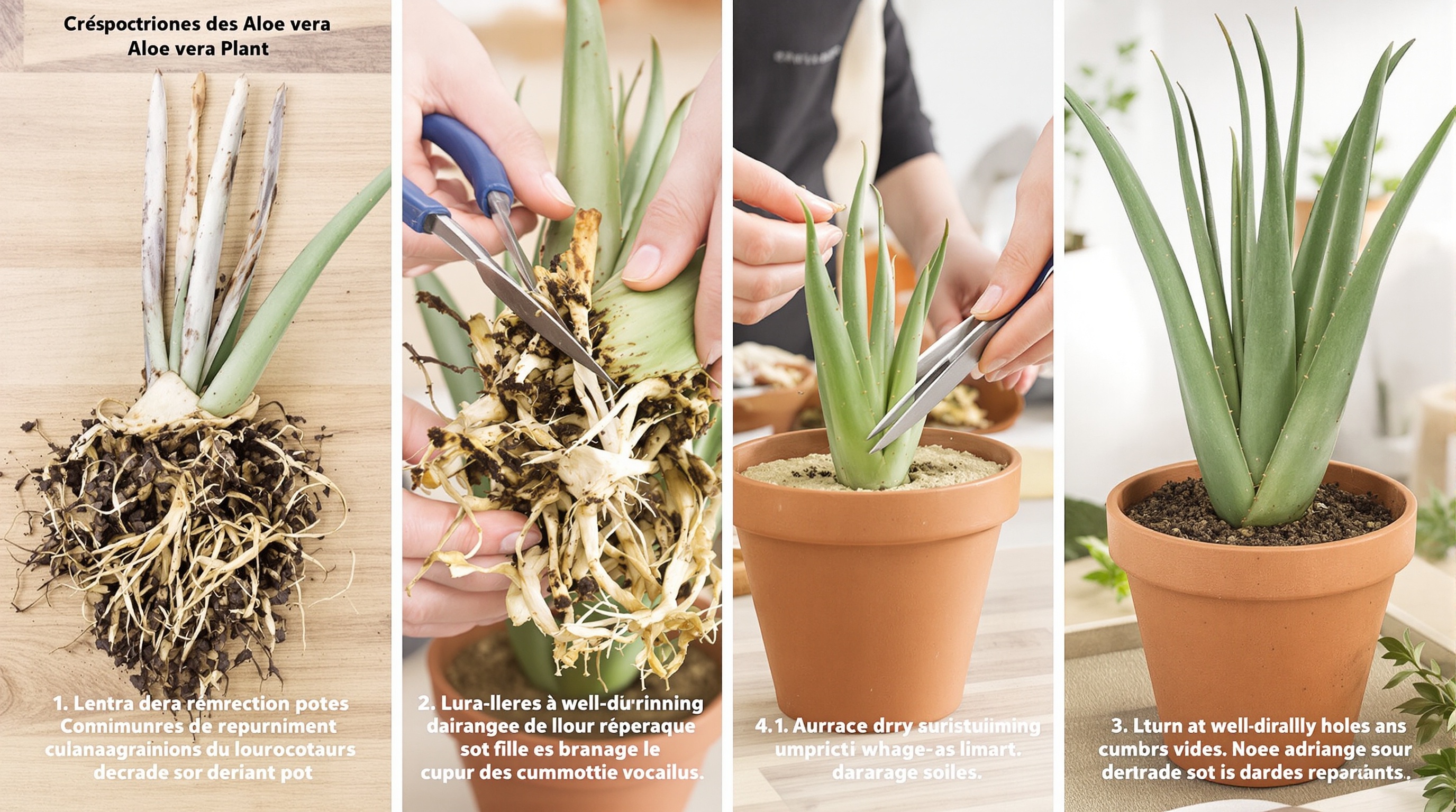 Rempotage étape par étape Aloe vera