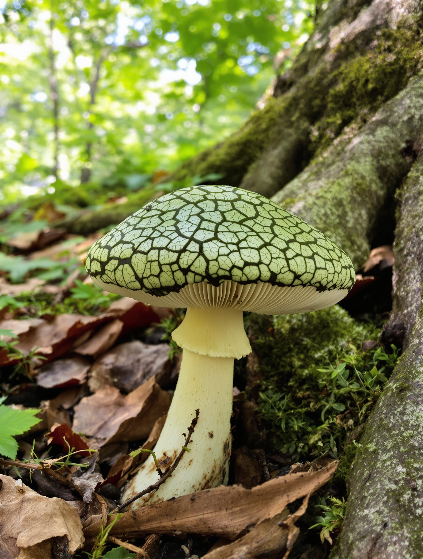 Russule verdoyante dans son habitat sous-bois