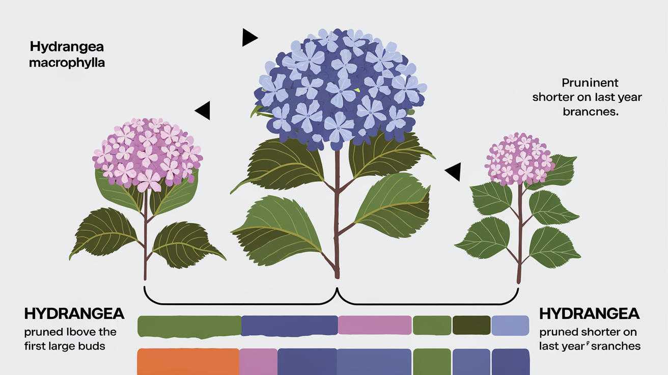 Schéma taille hortensia macrophylla vs paniculata