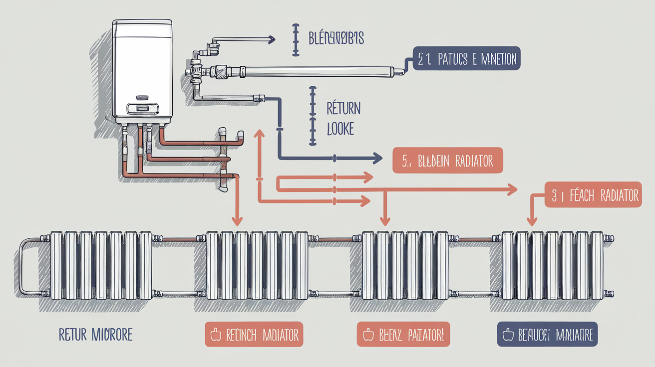 Schéma ordre purge radiateur plain pied