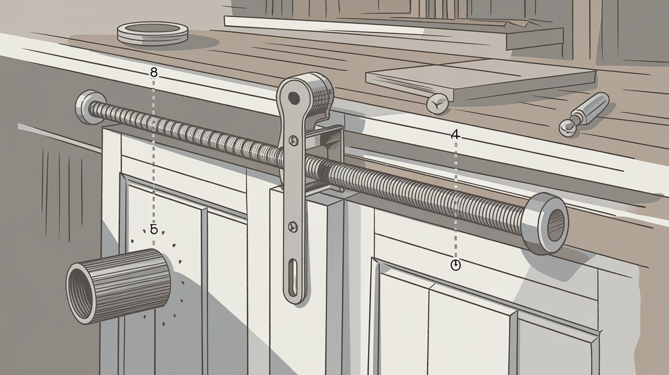 Schéma des étapes de fabrication d'une tige de coulissement DIY