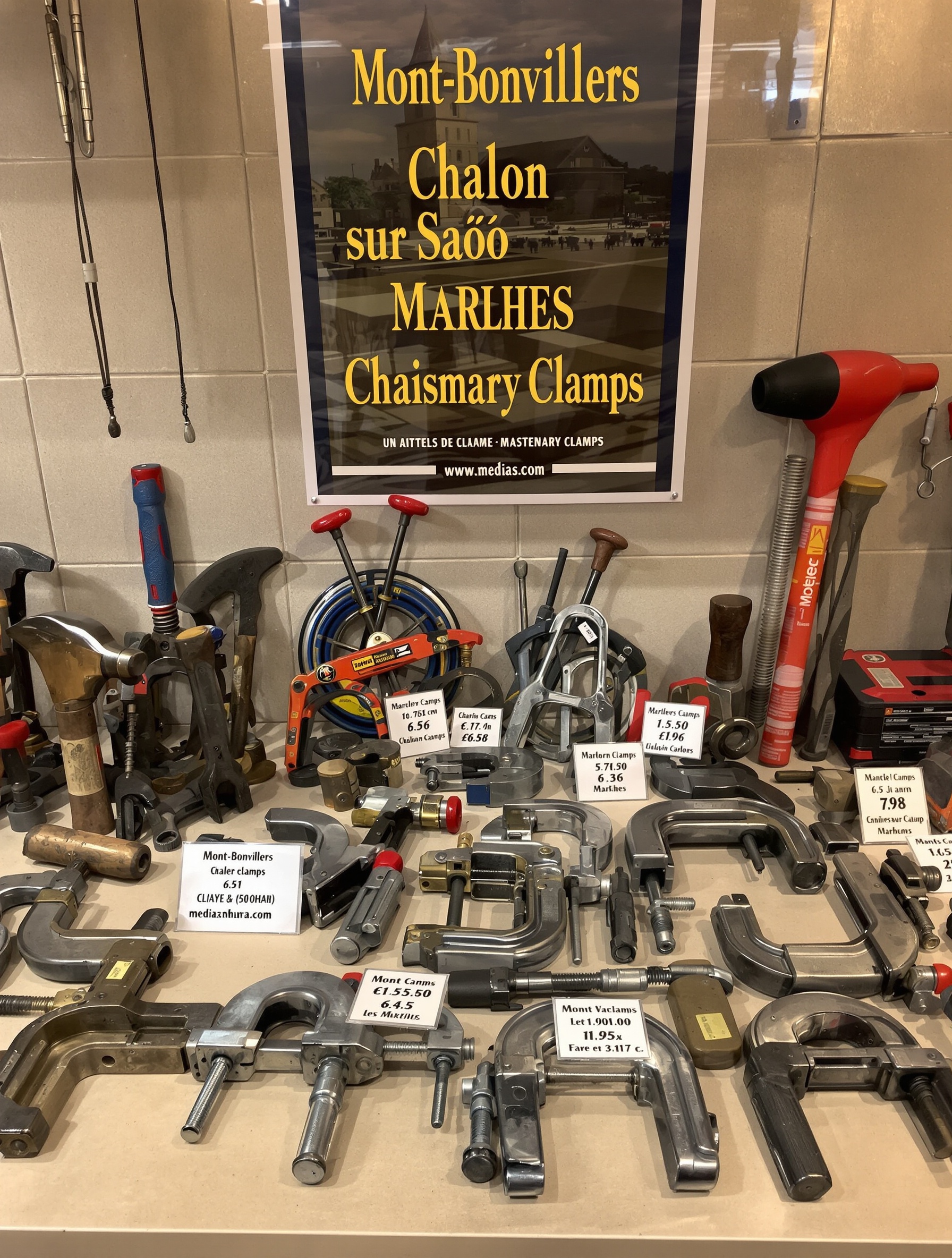 Quincaillerie proposant des serre-joints de maçonnerie