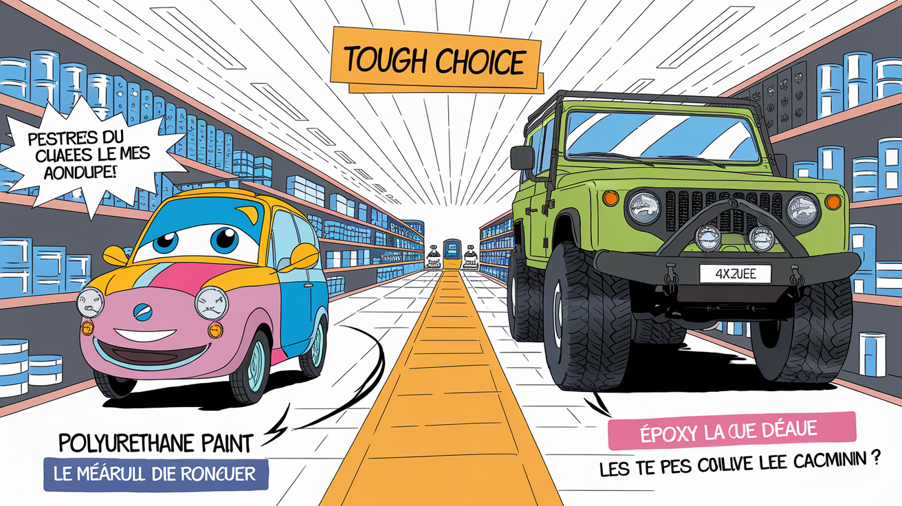 comparatif peinture polyuréthane résine époxy style humoristique