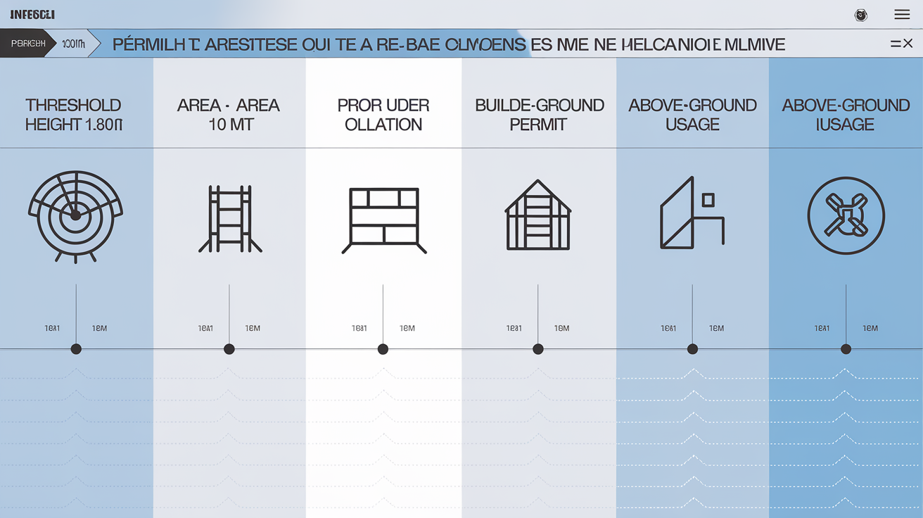 Tableau des réglementations pour abri piscine hors-sol : comparatif hauteur et surface