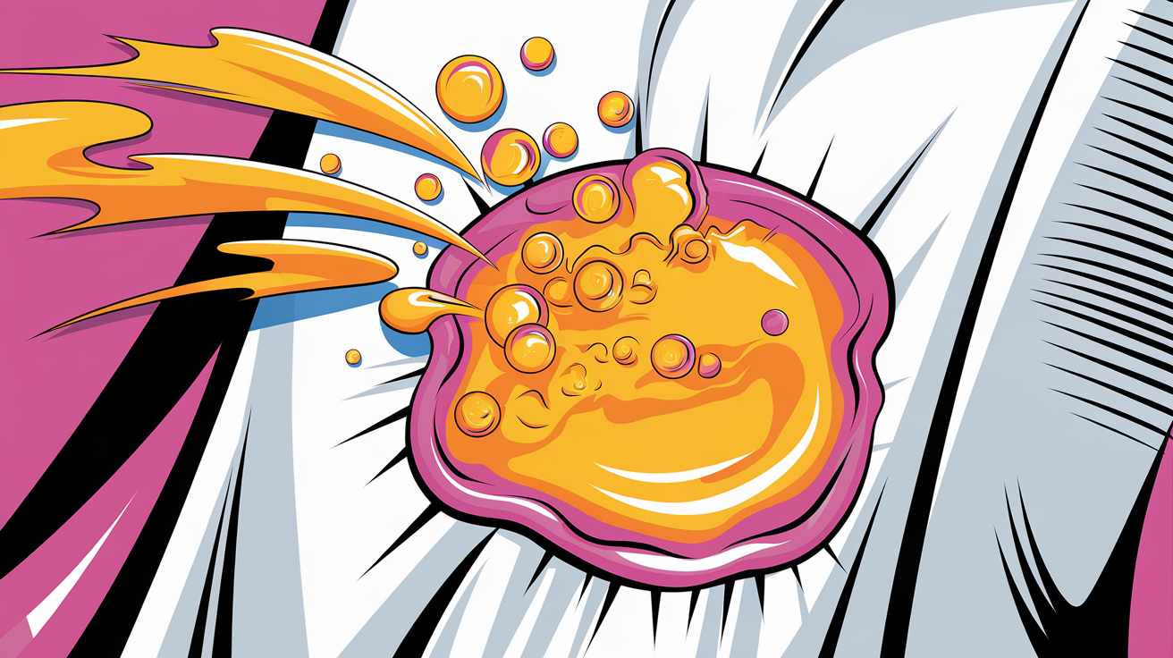 Illustration acide biliaire qui émulsifie une tache grasse