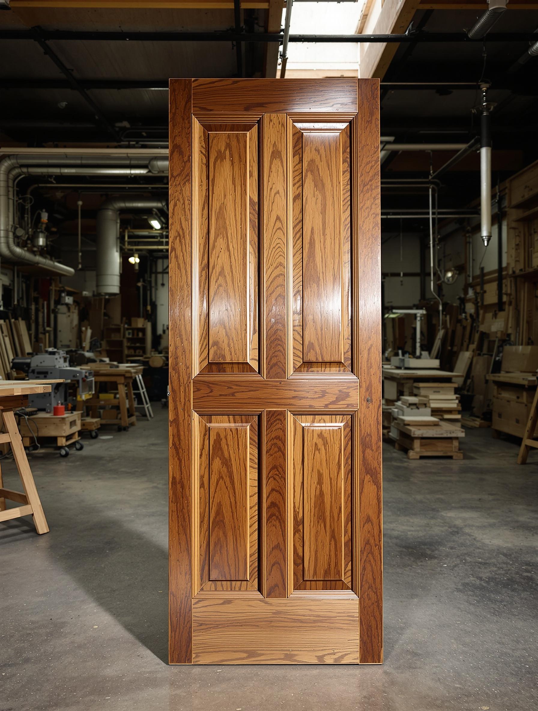 Volet en bois restauré dans un atelier de menuiserie